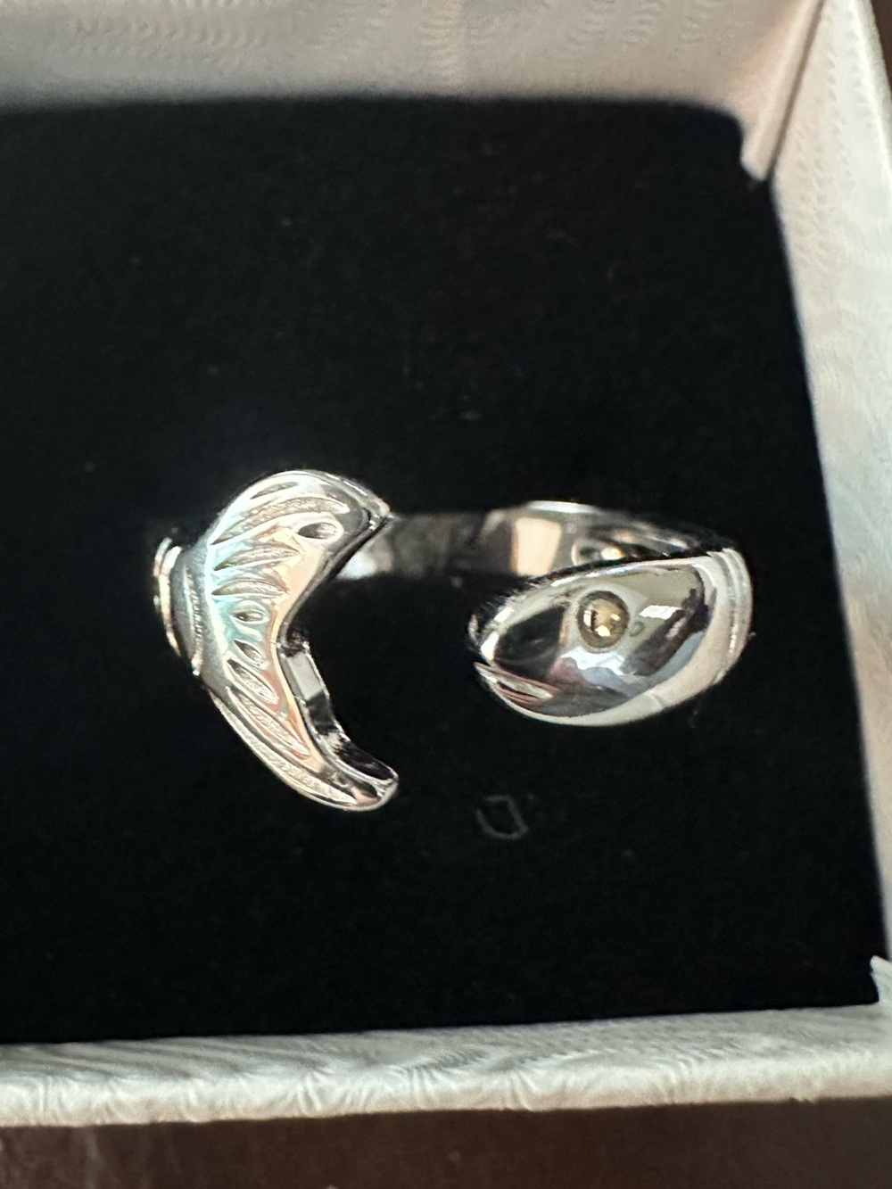 Cape Cod Sterling Silver Open Fish Wrap Ring
